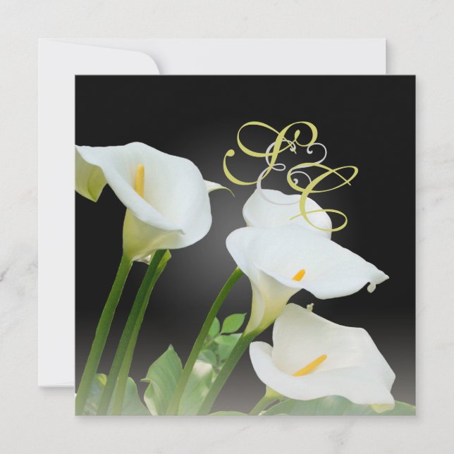 Calla lilies, invitaciones de boda (Anverso)