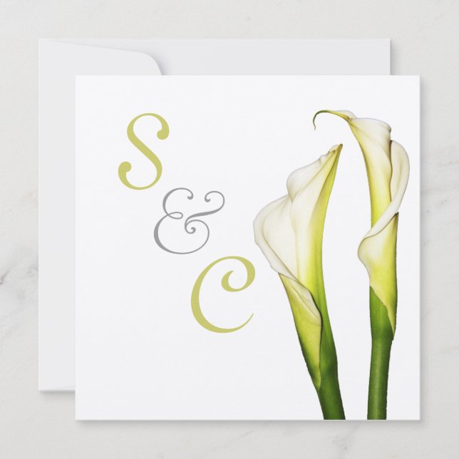 Calla lilies, invitaciones de boda (Anverso)