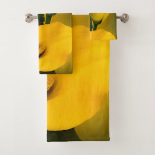 Calla Lily Bright Yellow Leaves Bokeh