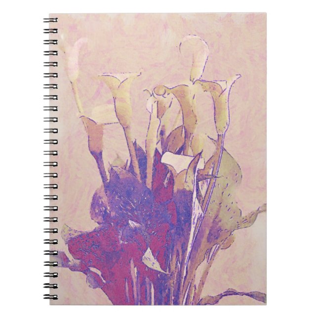 Calla Lily en cuaderno de Revista de Arte Rosa (Frente)