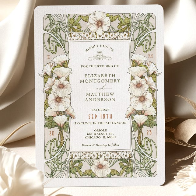 Calla Lily Invitaciones a la Boda Art Nouveau Much (Subido por el creador)