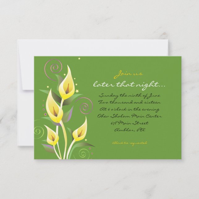 Calla Lily Wedding Invitación Flor Tarjeta Fiesta (Anverso)