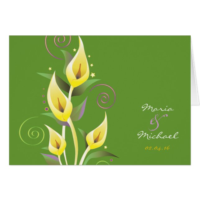 Calla Lily Wedding Tarjeta de agradecimiento (Anverso (Horizontal))