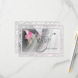 Calla Rosa Lily Flourish Frame Wedding RSVP