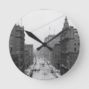 Calle de Griswold, Detroit, Mich. Reloj de pared