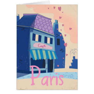Calle de París caricatura vintage