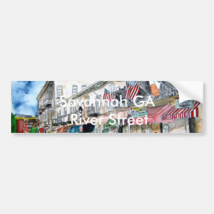 calle del río del pegatina del bumber del