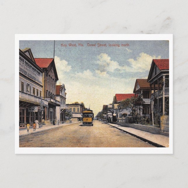 Calle Duval, Key West, Florida Tarjeta Postal Anti (Anverso)