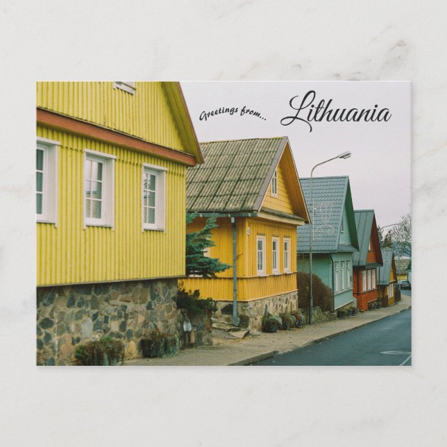 Calle en la postal Trakai Lituania (Anverso)