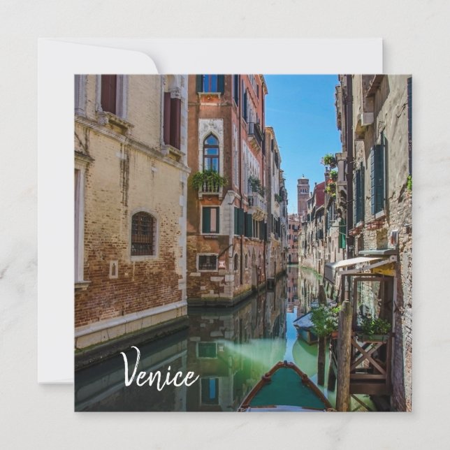 Calle estrecha con canal en Venecia (Anverso)