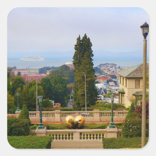 Calle Lyon de San Francisco, escalas #4-1 Pegatina (Anverso)