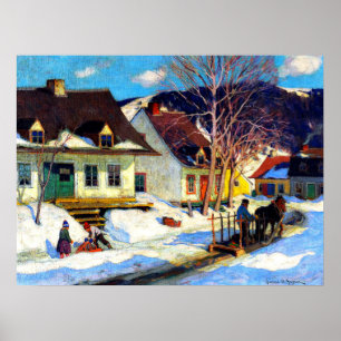 Calle Quebec Village - Arte de Clarence Gagnon