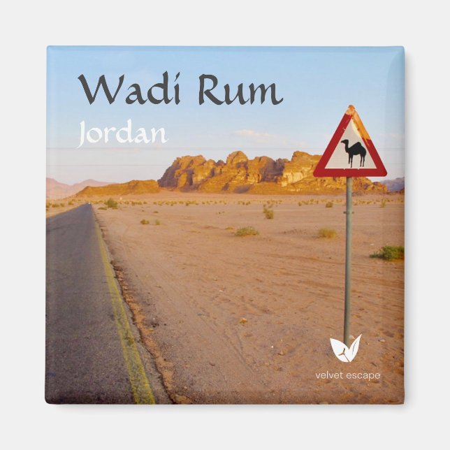 Calle Wadi Rum, Jordania - imán por Velvet Escape (Frente)