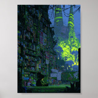 Callejón Cyberpunk de Arte de Píxel Retro