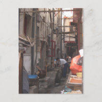 Callejón en la postal de Shangai