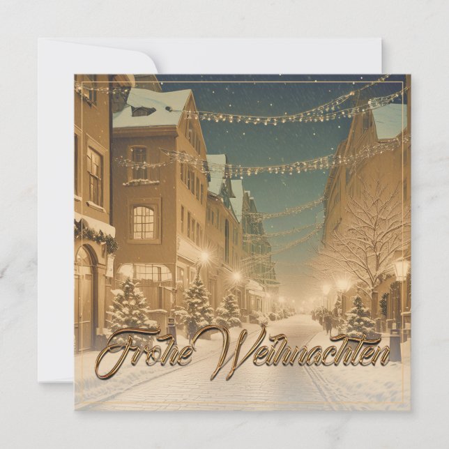Calles céntricas nevadas en Navidad (Anverso)