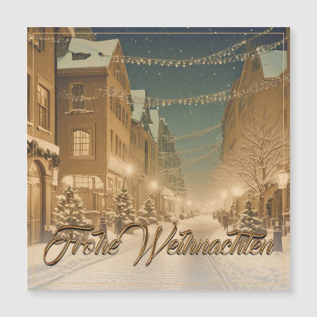 Calles céntricas nevadas en Navidad (Anverso)