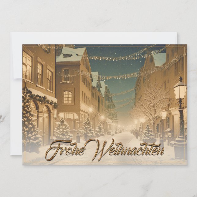 Calles céntricas nevadas en Navidad (Anverso)