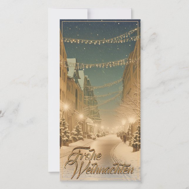 Calles céntricas nevadas en Navidad (Anverso)