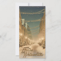 Calles céntricas nevadas en Navidad