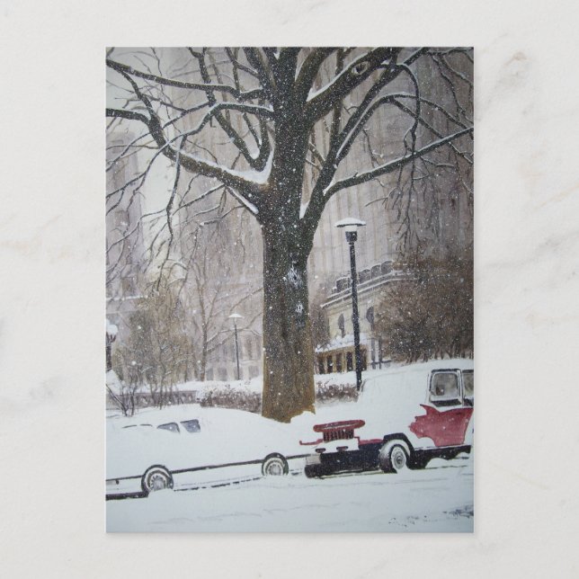 Calles de Chicago en un día de invierno - postal (Anverso)