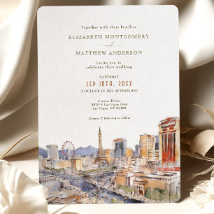 Calles de Las Vegas Invitación de Boda de Ciudad d