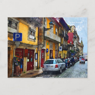 Calles de Oporto Portugal Tarjeta Postal