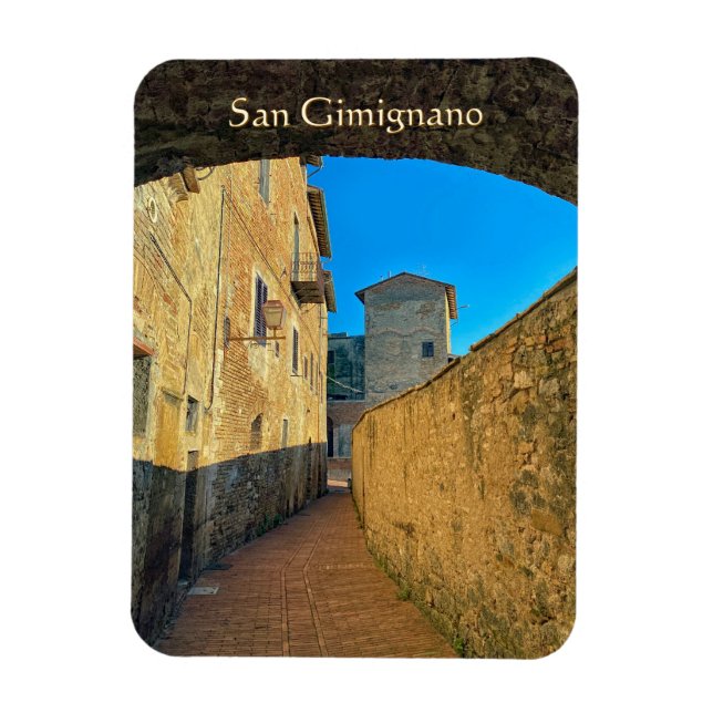 Calles de San Gimignano Foto Imán Flexible (Vertical)