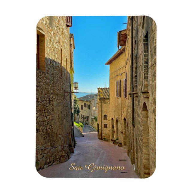 Calles de San Gimignano Imán de Foto Flexible (Vertical)