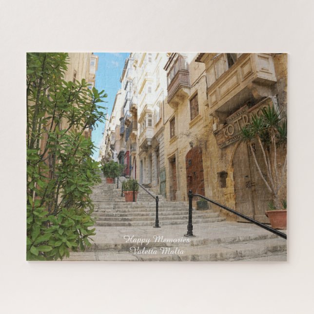 Calles de Valetta Malta. Rompecabezas (Horizontal)