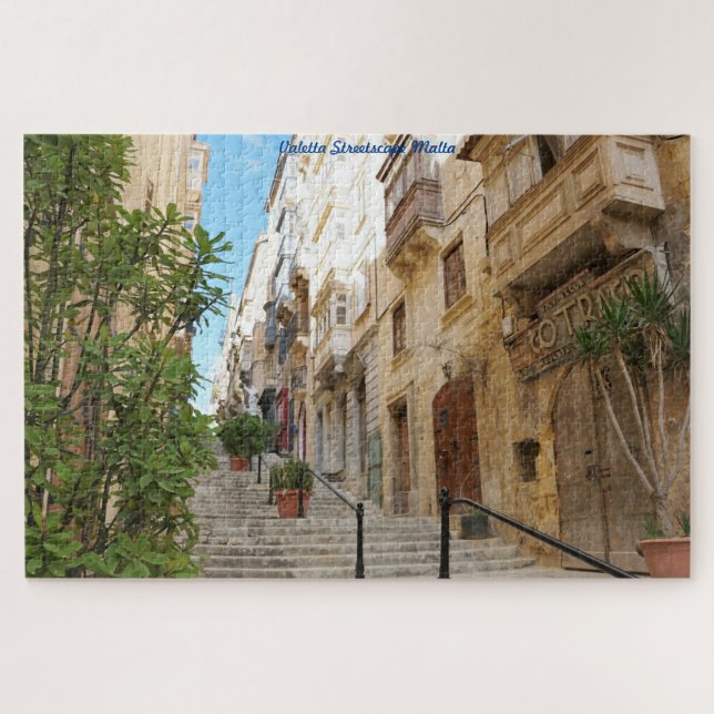 Calles de Valetta Malta. Rompecabezas (Horizontal)