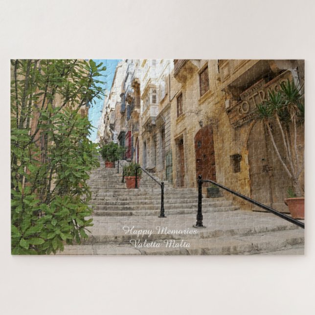 Calles de Valetta Malta. Rompecabezas (Horizontal)