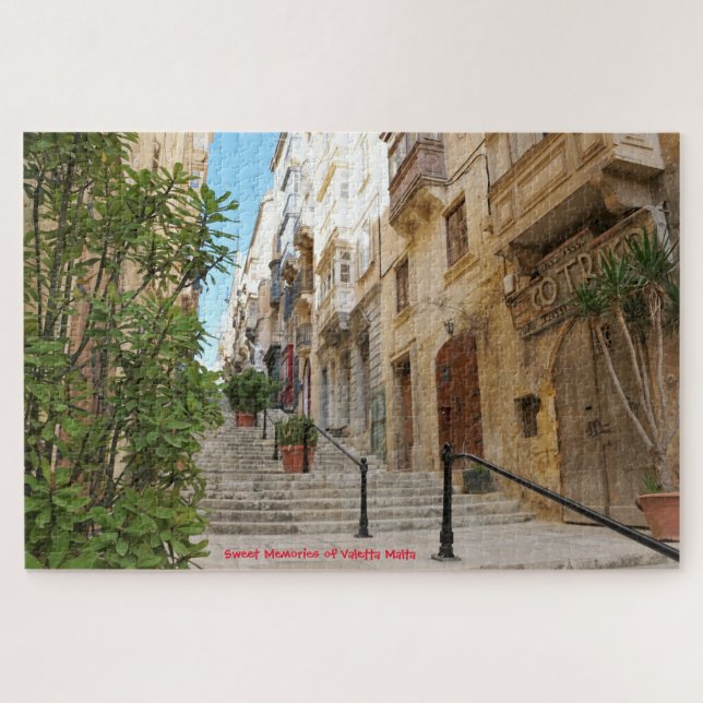 Calles de Valetta Malta. Rompecabezas (Horizontal)