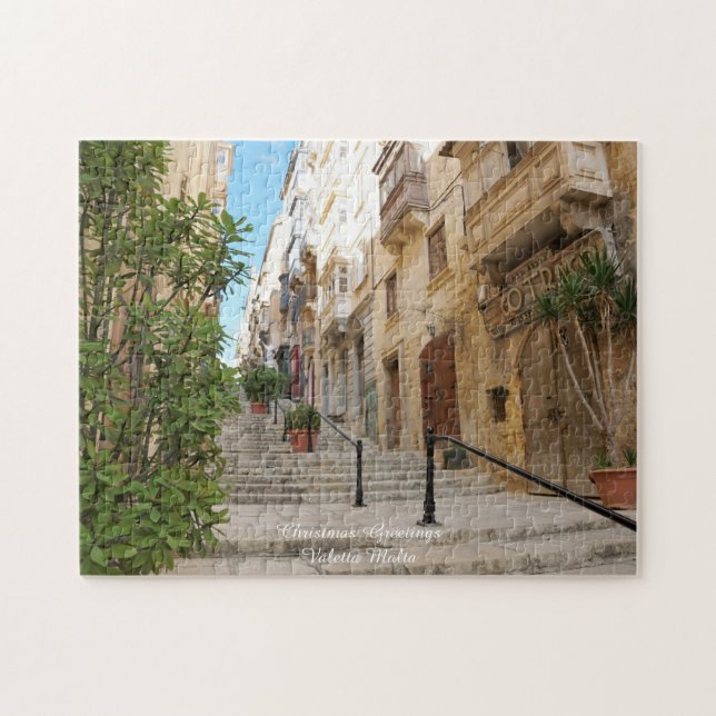 Calles de Valetta Malta. Rompecabezas (Horizontal)