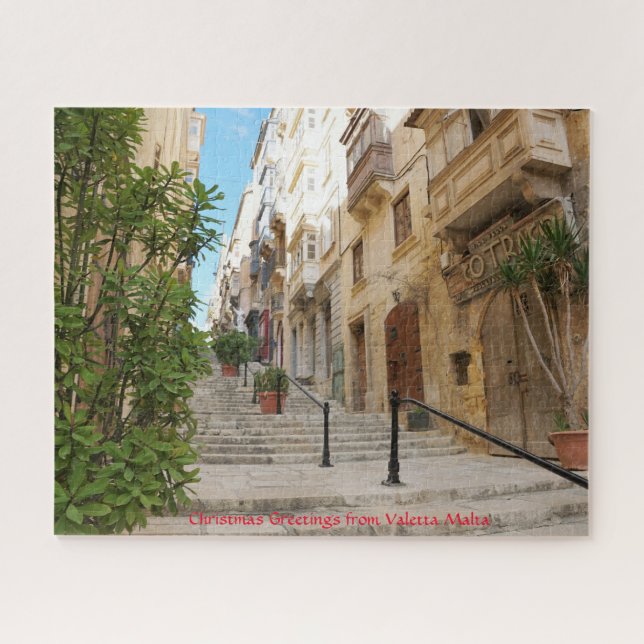 Calles de Valetta Malta. Rompecabezas (Horizontal)