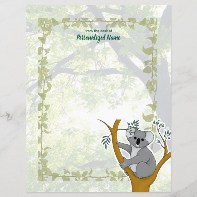 Callie Koala Ivy Hoja de papel sin cola (Anverso)