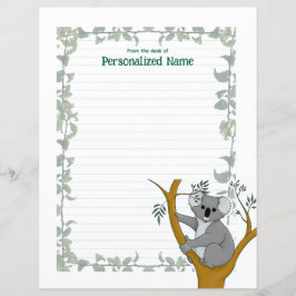 Callie Koala White Ivy Hoja de papel en blanco