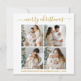 Calligrafía 4 Foto Feliz Navidad Gold Square