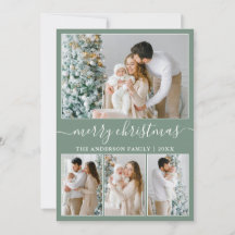 Calligrafía 4 Foto Feliz Navidad Verde