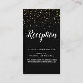 Calligrafía de Confetti Gold | Tarjeta de recepció