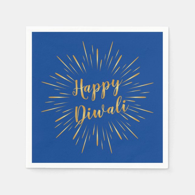 Calligrafía de oro de la servilleta de papel Diwal (Anverso)