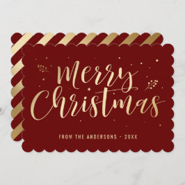 Calligrafía de oro rojo Feliz Navidad