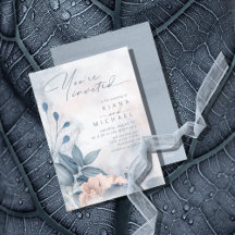 Calligrafía Floral Dusty Blue ID771