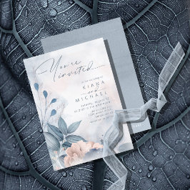 Calligrafía Floral Dusty Blue ID771