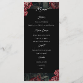 Calligrafía Floral Peony Gothic Boda Menú