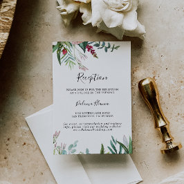 Calligrafía Recepción de boda tropical floral