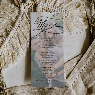 Calligrafía romántica Boda de fotografía menú de c