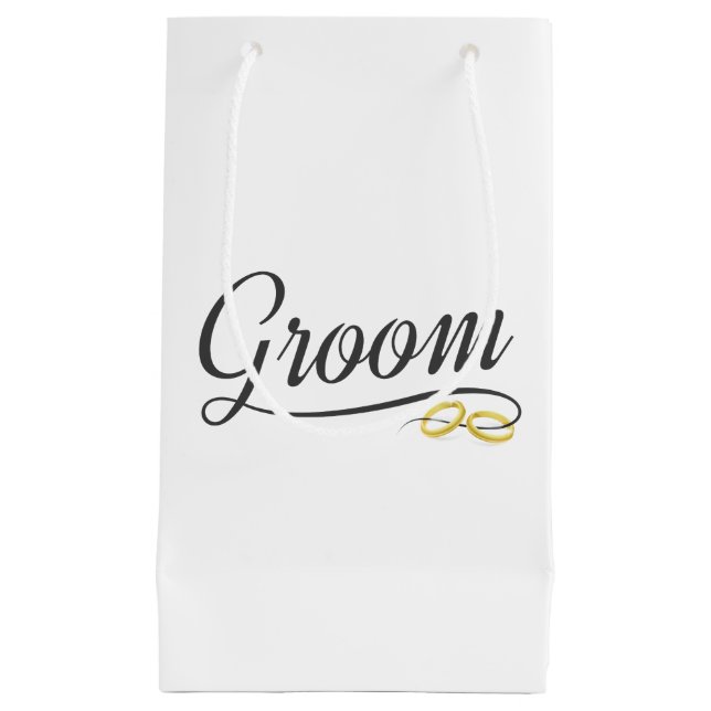 Calligrafía simple de Boda floral de Groom | Bolsa (Anverso)