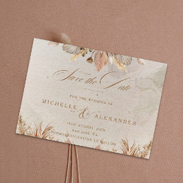 Calligraphy Fall Boho Wedding Guardar la tarjeta d