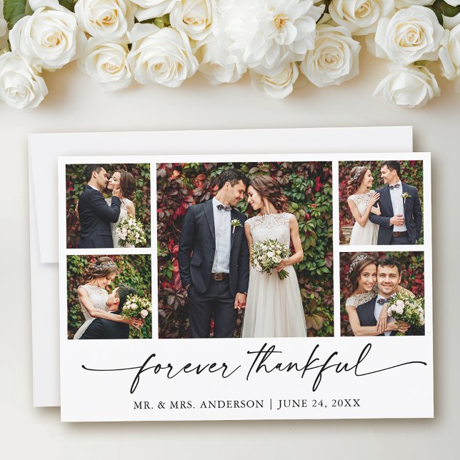 Calligraphy Ink Pen Agradecimiento 5 Boda fotográf (Customize to add text to back of card.)